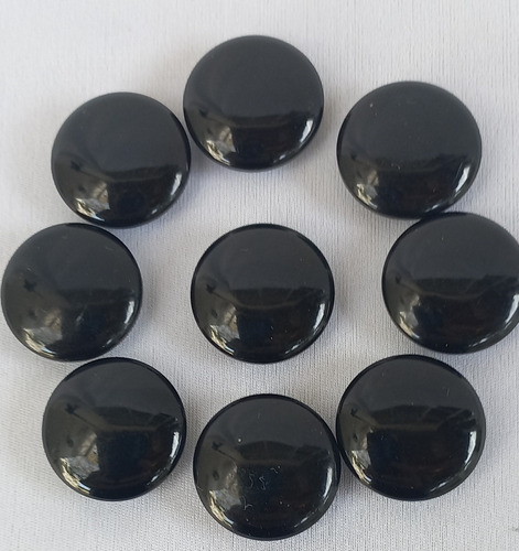 9 Botones Pastilla - 2 Cm De Diametro - Color Negro