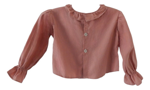 Blusa Nena Camisa Mangas Largas 2 4 6 Años Volados Cuello
