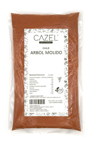 Imagen 1 de 2 de Chile De Arbol Molido En Polvo Oaxaca Natural 1kg