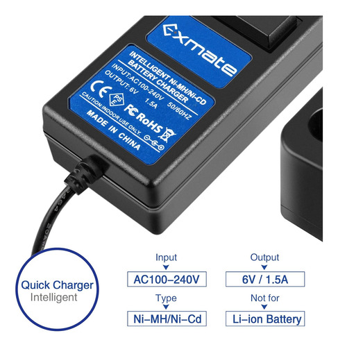Cargador De Batería Ni-mh/ni-cd De 6 V Compatible Con Paslod