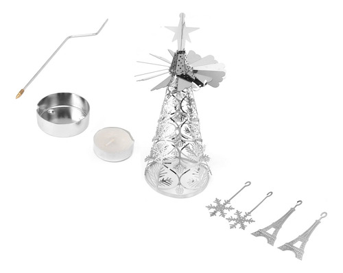 Carrusel De Árbol De Navidad Con Portavelas Para Té