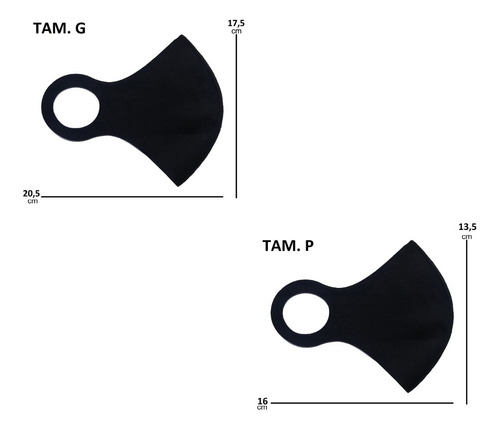 2 Mascara Ninja Tripla Camada Tecido Neoprene - Confortavel