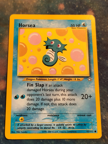 Cartas De Pokémon - Horsea #62 Pokemon Neo Genesis