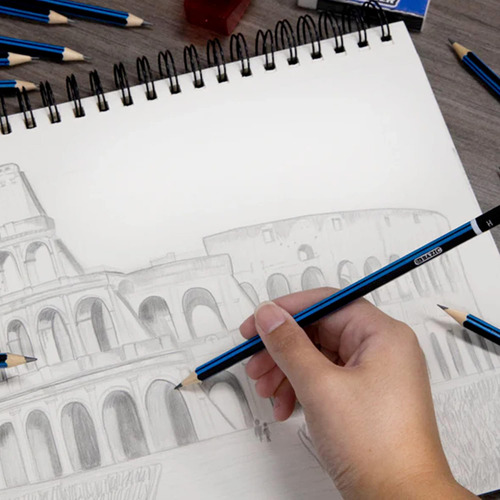 Set de lápices de dibujo Bazic, 6b 5b 4b 3b 2b b Hb F H