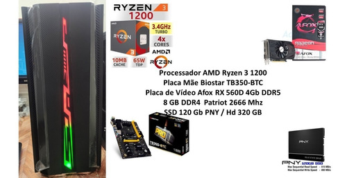Pc Gamer Amd Ryzen 3 1200 8gb Rx 560d 4gb.
