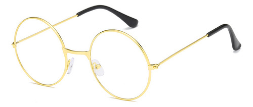 Gafas Retro Redondas Con Lente Negra Transparente