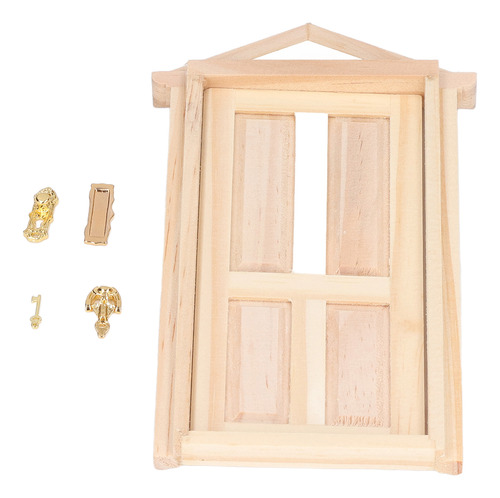 Mini Puerta De Madera Con Escena En Miniatura 1:12 De Materi