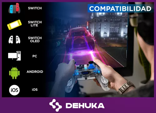 Joystick Compatible Con Nintendo Switch Oled Lite Android Con Carcasa  Intercambiable Dehuka Luces Rgb Led iOS