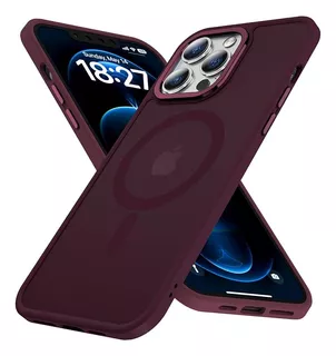 Funda Kisen Con Magsafe Para iPhone 12 Pro Max Rojo Vino