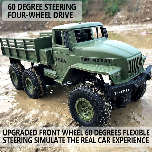 Camión Militar Rc 6x6 Escala 1/16 Rock Ejército Control Remo Color Personaje