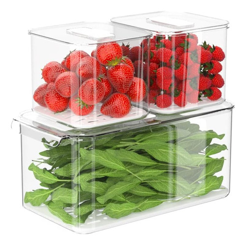 Contenedores Apilables Para Alimentos Del Refrigerador Sann