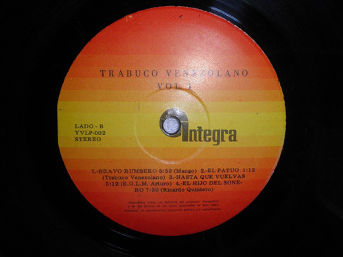 Disco Salsa Vinyl Trabuco Venezolano Vol. 1 (venezuela 1977)