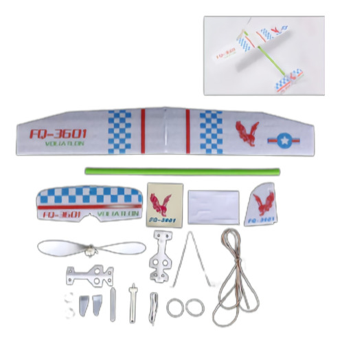 Kit Planeador Motor A  Goma   Para Armar Vuelo Libre  !!   