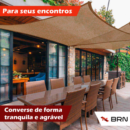 Tela Toldo Chocolate 7x3 Metros Com Argolas Adicionais