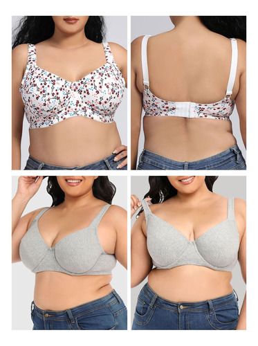 Brassiere Bra Plus De Talla Completa Para Mujer, Cobertura S