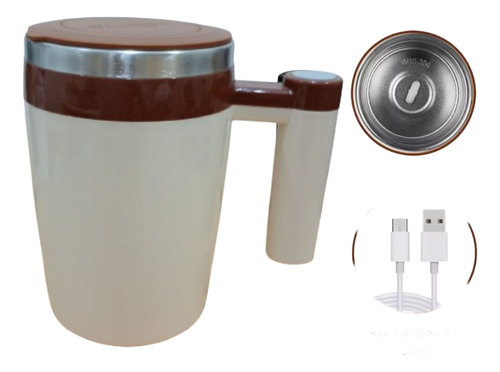 Taza Mezcladora Batidora Magnetica Automatica Con Usb Marrón