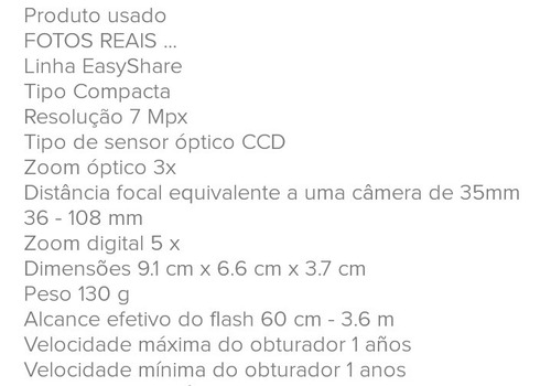 Camera Digital Kodak Easyshare C713 Usada