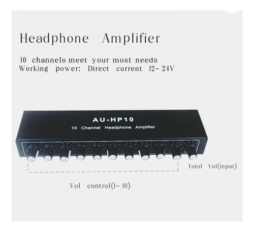 Amplificador De Audio Au-hp10 Para Auriculares De 10 Canales
