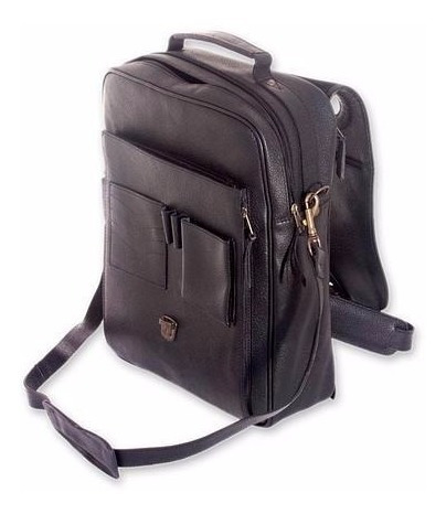 Mochila De Piel Para Laptop Vanguardia Mod. Yale Negro