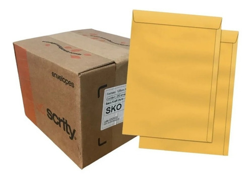 Envelope Scrity Saco Ouro Sko 18 - 125x176 - 80gr. - 250 Un. Sko 018 (amarelo)