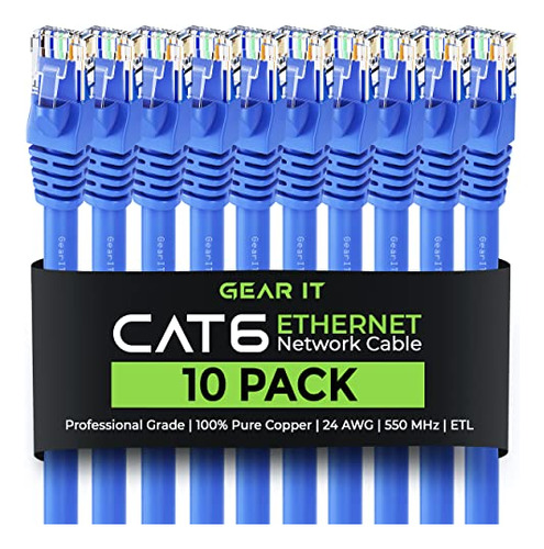 Cable Ethernet Cat 6 3 Ft (10-pack) - Azul 3 Pies