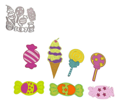 Suaje Troquel Cortar Papel Dulces Paletas Helado Scrapbook