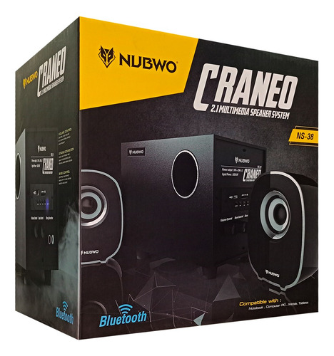 Bocina Nubwo Cráneo NS-38 con bluetooth negra
