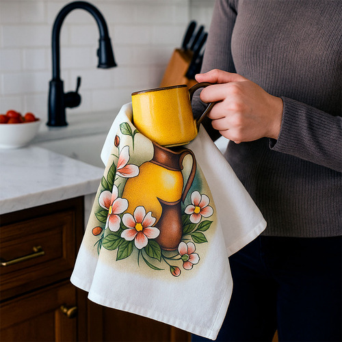 Kit 30 Pano De Prato + Brinde Louvre Moda Casa Estampado Com Bainha 100% Algodão Pano De Cozinha Guardanapo De Tecido Pano De Copa