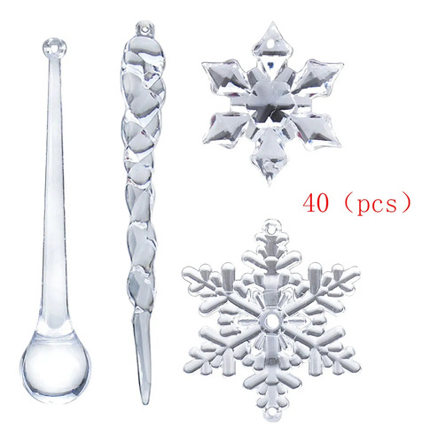 Cadena N De 40 Piezas Con Forma De Copo De Nieve, Diseño De