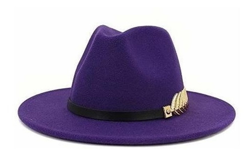 Sombrero Fedora Clasico Dama Púrpura Hudanhuwei