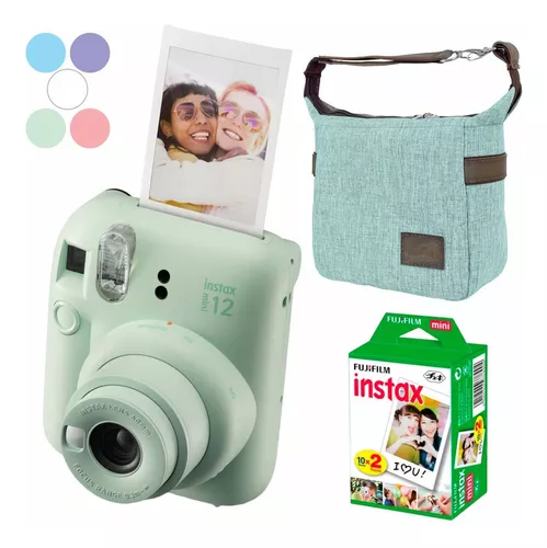 Kit de cámara instantánea Instax Mini 12, 20 fotos, minibolsa de color, kit  de regalo, 12 unidades, color verde