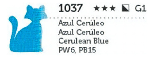 Tinta Óleo Premium G1 Semi Transparente 20ml Gato Preto Cor Azul Cerúleo