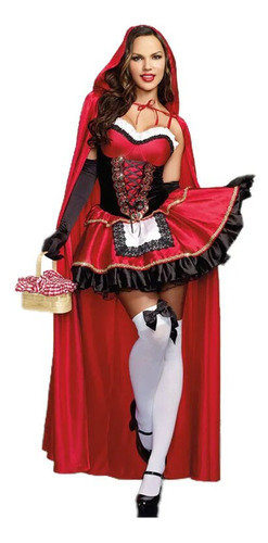 Disfraz De Caperucita Roja Para Mujer, Elegante Cosplay De H