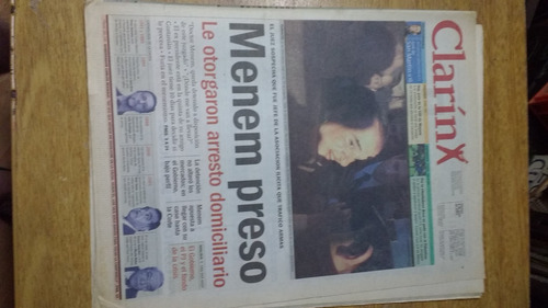 Diario Clarin 2001 Menem Preso Arresto Domiciliario 