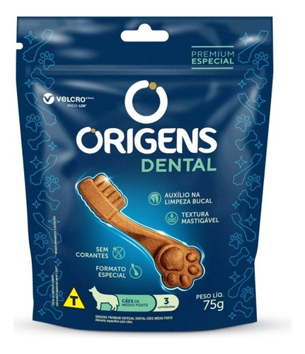 Petisco Dental Para Cães Adultos Limpeza Bucal - Origens 75g