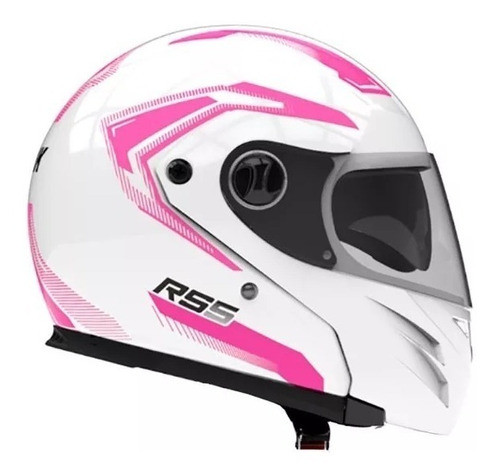 Casco Rebatible Doble Visor Hawk Rs5 Vector Rosa Damas - Fas