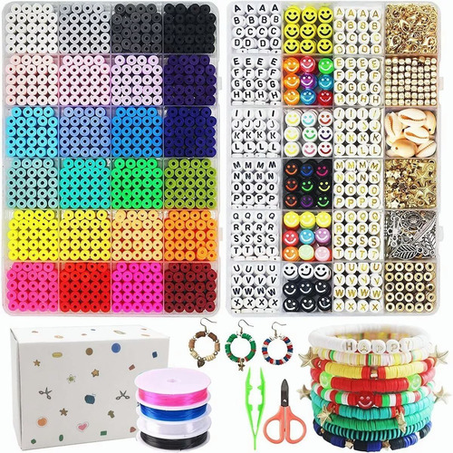 Kit Para Hacer Pulseras Bisuteria Merceria Cuentas 7000u