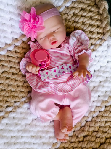 Bebé Reborn Original Silicona Sólida 33 Cm Catlin Doll