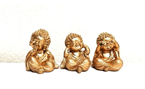 Buda Figura De Resina 3 Budas