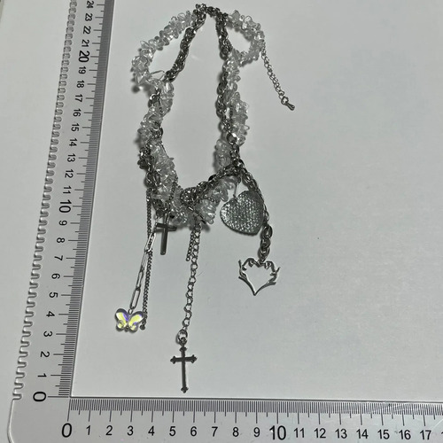 Cadena De Clavícula Con Colgante En Forma De Corazón Y Marip
