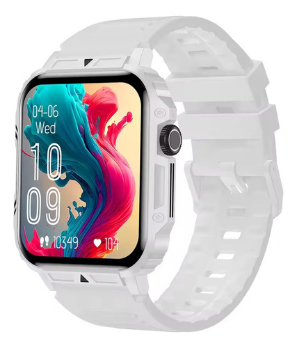 Smartwatch Senbono Militar L81b 1.96 Abs Plástico Bluetooth Blanco Hebilla Blanco Blanco