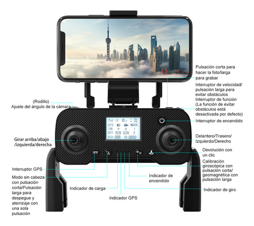 SJRC L200PRO HD MAX Mini Dron Con Cámara 8k Profesional Sin Escobillas 2 Baterías Negro 2.4 GHz