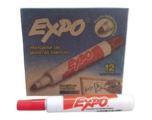 Marcador Para Pizarra Acrilica Expo Rojo Caja X 12