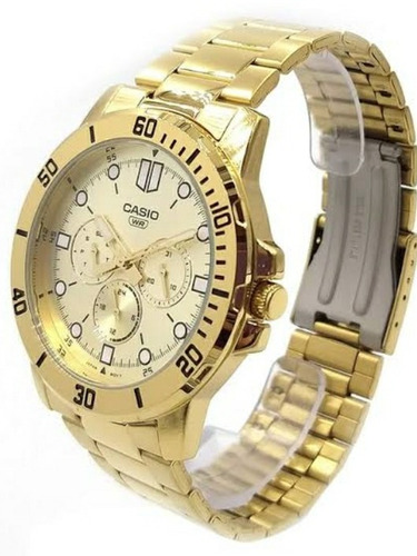 Reloj Casio Modelo Mtp-vd300 Metal Dorado Caratula Dorada