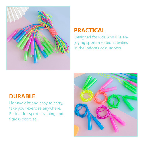 Children Fitness Ropes Jump Rope Color Skipping Rope 12 Pcs