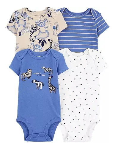 Pañaleros Carters Bebe Niño Bodysuit Set 4 Pz 100% Original Pañaleros Carters Bebe Niño Bodysuit Set 4 Pz 100% Original