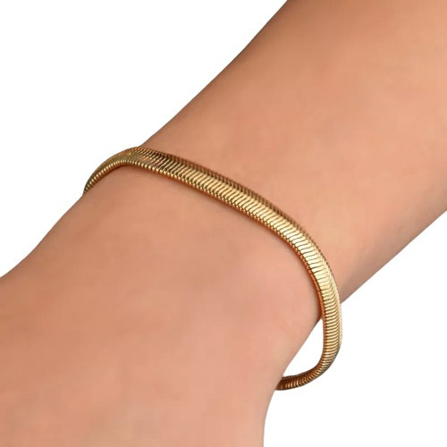 Pulsera Para Mujer Bañada En Oro Modelo Serpiente