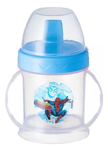 Copo Kids Alça Marvel Spider Man M3 Azul 220ml