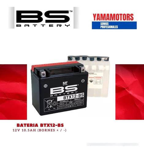 Bateria 12v 10.5ah Btx12-bs (bornes +/-) (bs Battery)