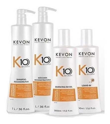 Kit Reconstrução K10 Kevon Profissional Completo 4 Produtos